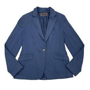 Peserico Single Button Lined Blue Blazer